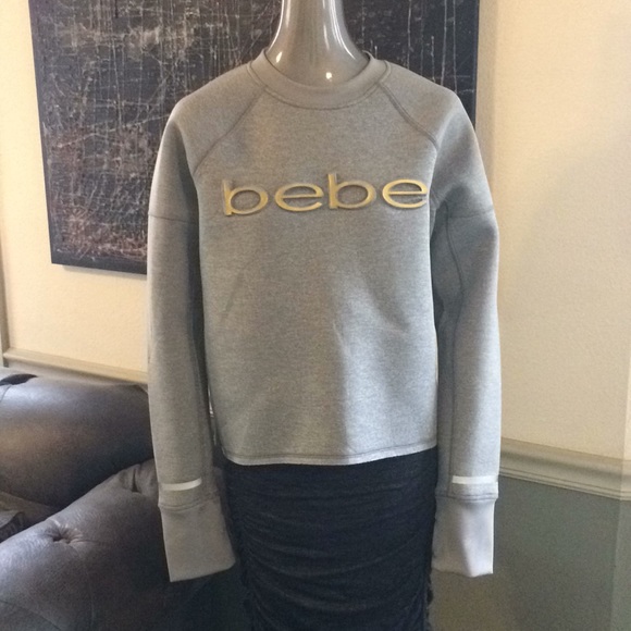 Bebe Sport Midriff Peek Logo Sweatshirt - Picture 1 of 8